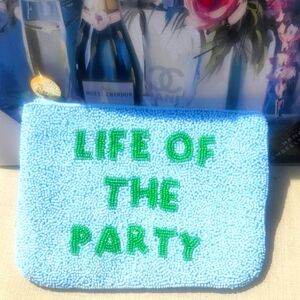 KATE SPADE X. TARGET COLLAB Blue and Green Life Of The Party BEADED Clutch NWT
